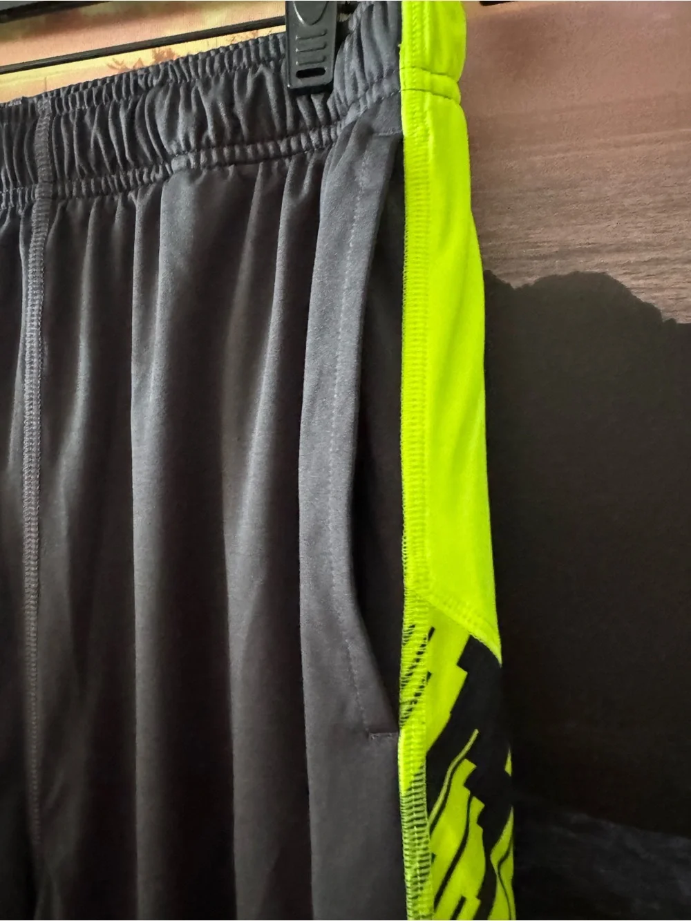 Nike DriFit YOUTH: Boys Black& Neon Green Athletic Long Shorts/ XL